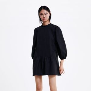 Short Black Poplin Dress
